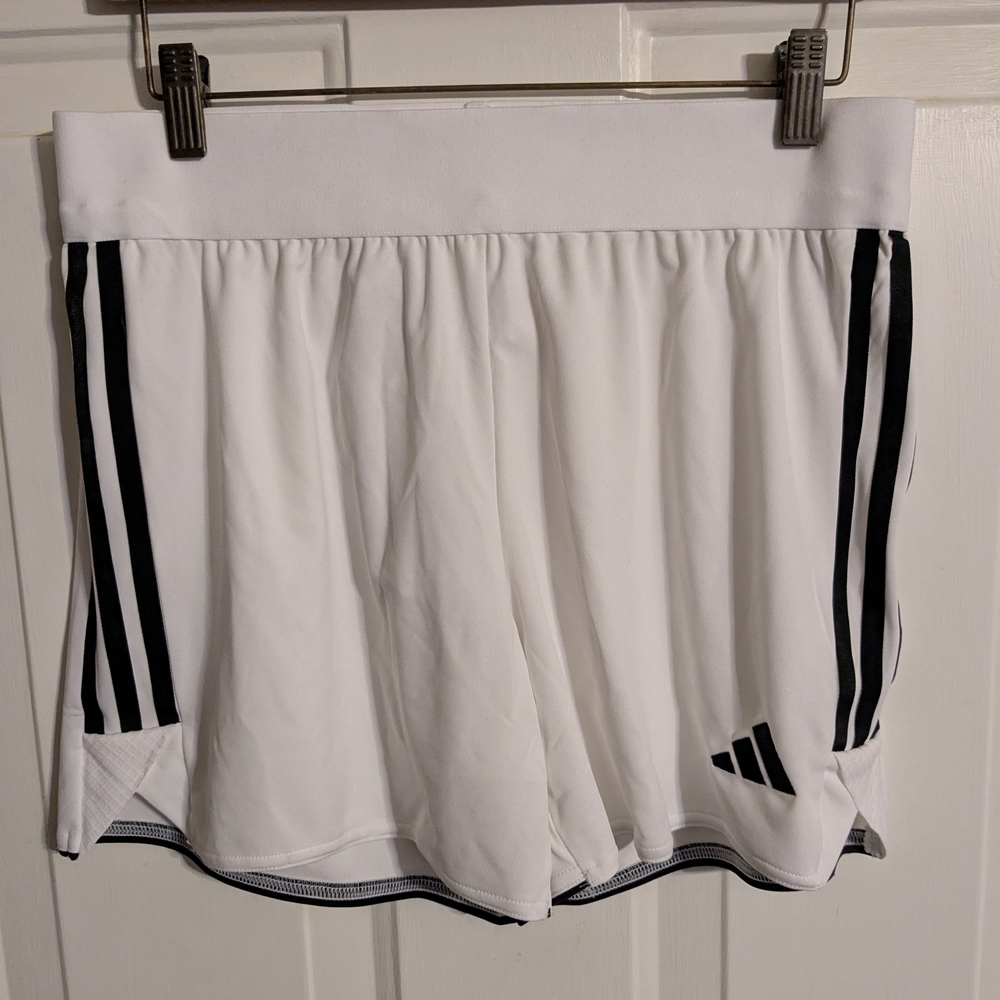 Adidas Women's Athletic Shorts in White with Black Accents